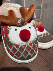 Plush Reindeer Slippers